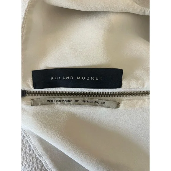 Roland Mouret Ramsey jumpsuit Size 6 Ivory Butterly Print Wide Leg Sleeveless - Picture 6 of 8